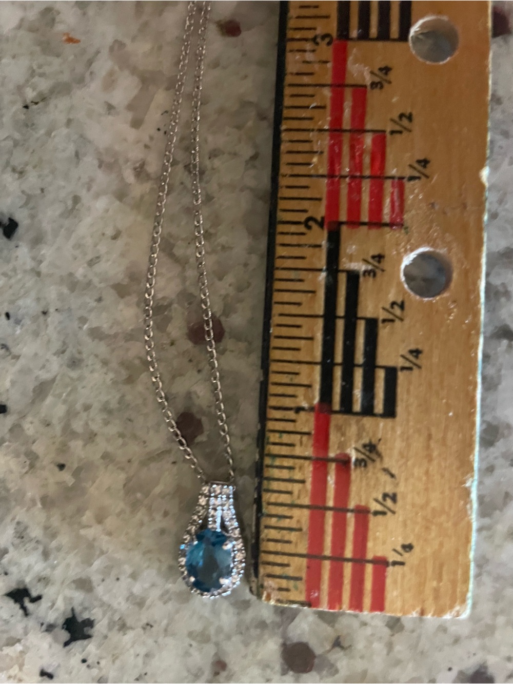 Blue Topaz with Diamond accent Pendant Necklace *Not Mejuri* - Picture 8 of 8
